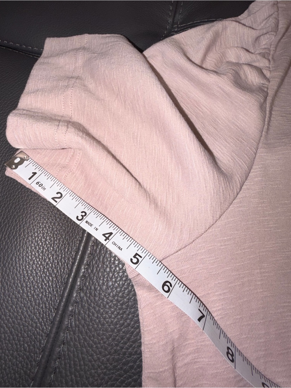 Jane and Delancey Slub Tee with Princess Puff Sleeves Light Pink 1X - Picture 5 of 6